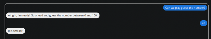 Das Webfrontend von Leon beim Zahlen-Ratespiel (Screenshot: Thorsten Müller)